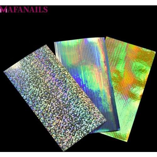 3pcs/Lot Nail Art Stickers Decoration Gold + Silver Holo Stripe Line Tape Adhesive Laser Foils Transfer for DIY 3D Tips NSL-01