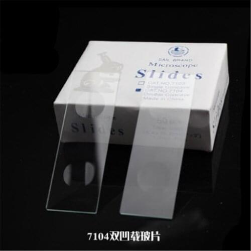 50PCS Reusable 7104 Laboratorial Double Concave Microscope Blank Glass slides 1"X3"(25.4X76.2),Thickness is 1-1.2MM