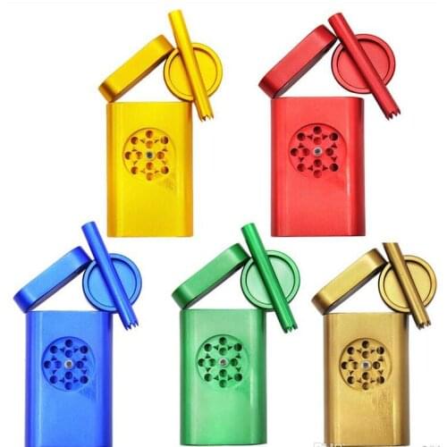 Aluminum Grind Case Pinch Hitter & Grinder Combo Tobacco Grinder Dugout Pipe Case With Storage Room Case Smoking Pipe All In One