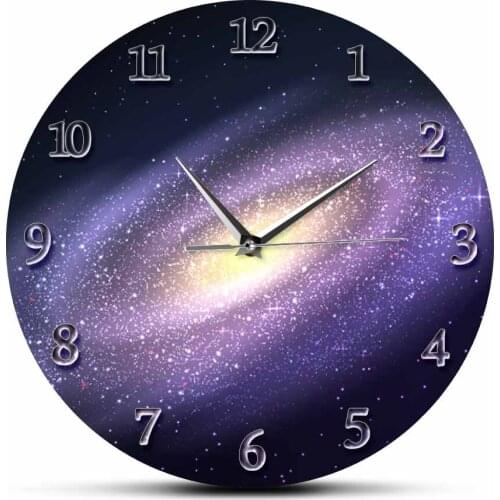 Andromeda Spiral Galaxy Modern Design Wall Clock The Milky Way Home Décor Timepieces Cosmic Nebula Silent Quartz Clock Watch