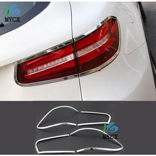 Car after fog lamp frame modified head fog light cover decoration ring For Mercedes Benz GLC Class X253 200 260 300 abs chrome