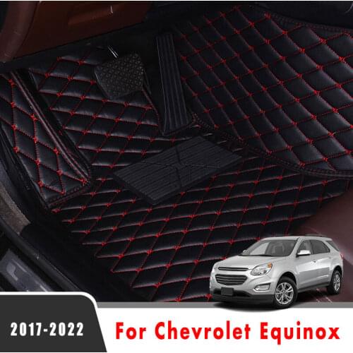 Car Floor Mats For Chevrolet Equinox 2021 2020 2019 2018 2017 Leather Waterproof Anti-Dirty Carpets Car Accessories Interior