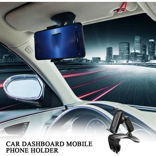 180 Degree Rotation Car Phone Holder Clip Car Smartphone Stand Adjustable Auto Phone Bracket Auto Stand Rear View Mirror Mount