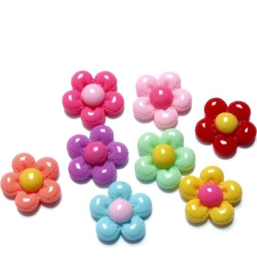 50Pcs Mixed Resin Flowers Decoration Crafts Beads Flatback Cabochon Scrapbooking DIY Embellishments Kawaii Diy Accessories