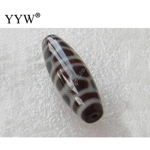 Grade AAA 11x38mm Natural Dzi Beads Jewelry Making Beads Oval Beads For Women Jewelry Making Two Tone
