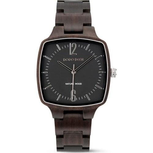 DODO DEER Retro Unisex Watches Mens Wood Ebony Casual Wristwatch Women Ladies Reloj Hombre Sport Male Timepiece Dropshipping