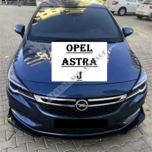 For Opel Astra J Front Bumper Attachment Lip 2009-2015 Piano Glossy Black Splitter Diffuser Universal Spoiler Bumper