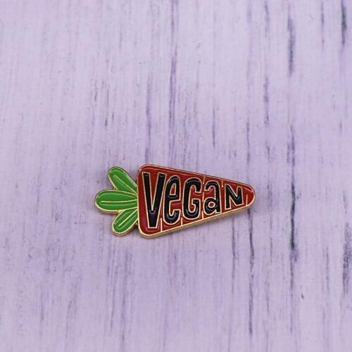 Carrot Cartoon Lapel Pin Vegan Enamel Brooch For Veganism Collection Badge