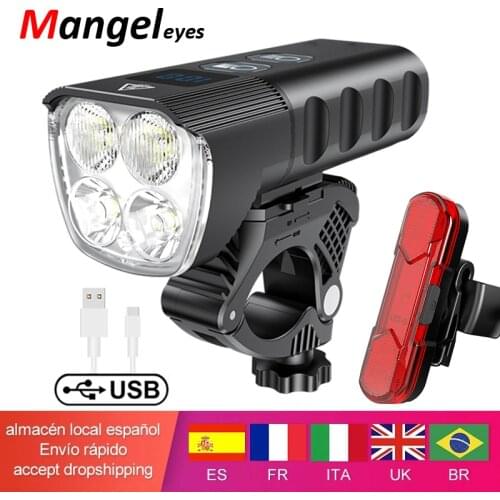 2021 New Bike Light Headlight As Power Bank UBS Rechargeable Front Lamp LED 6400mAh Powerful Flashlight MTB Cycling Accessories