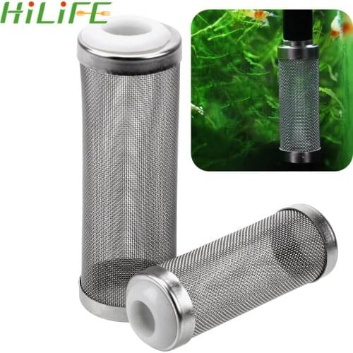 HILIFE Inflow Inlet Protect Stainless Steel Filter S/L Size Shrimp Net Special Shrimp Cylinder Filter Aquarium Accessories