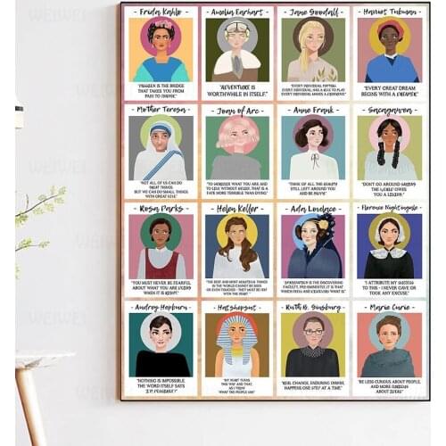 Canvas Painting Great Mighty Women In History Poster and Print Nordic Posters and Prints Wall Pictures for Living Room Wall Art