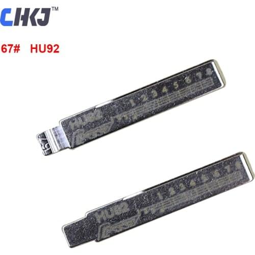 CHKJ 10pcs/lot HU92 Engraved Line Key Blade For BMW Mini Land Rover Scale Shearing Teeth Cutting Key Blank 2 in 1 NO. 67
