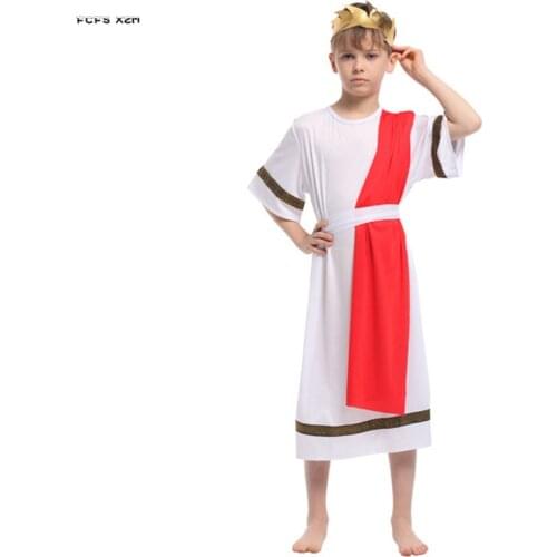 M-XL Boys Ancient Greek King Cosplay for Kids Children Halloween Prince Costumes Carnival Purim Masquerade Role play party dress