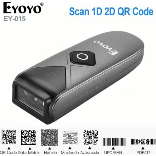 Eyoyo Mini Barcode Scanner USB Wired/Bluetooth/ 2.4G Wireless 1D 2D QR PDF417 Bar Code Reader for iPad iPhone Android PC Tablet