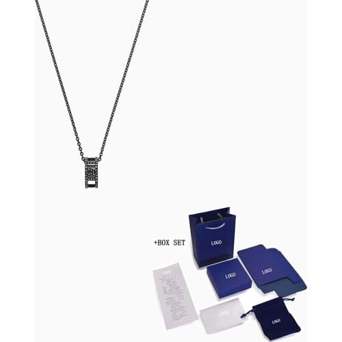 Fashion Jewelry SWA New MY HERO Men’s Pendant Necklace Black Elegant and Clean Lines Crystals Give Boys Romantic Jewelry Gifts