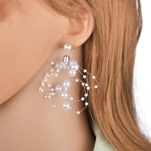 Fashion Elegant Pearl Tassels Earrings for Women Temperament Dangle Earring Jewelry Gifts