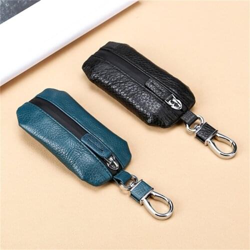 Men Key Holder Imitation Leather Car Key Organizer Covers Zipper Key Case Bag Universal Pouch Purse Car Styling Accessories
