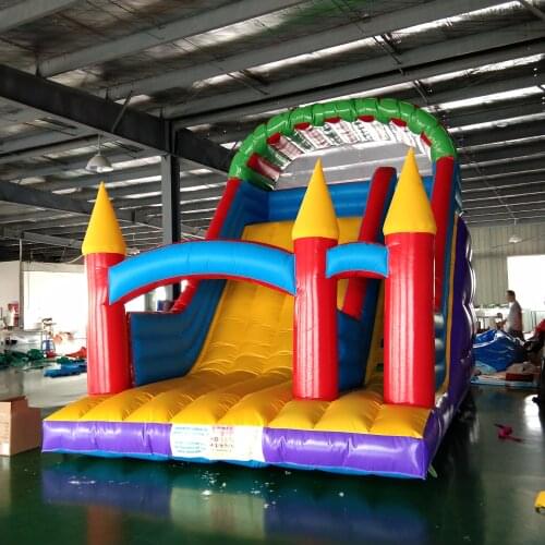 Outdoor PVC Slide Family Use Inflatable Slide PVC Funny Land Slide for Outdoor Entertainment with Free Air Blower