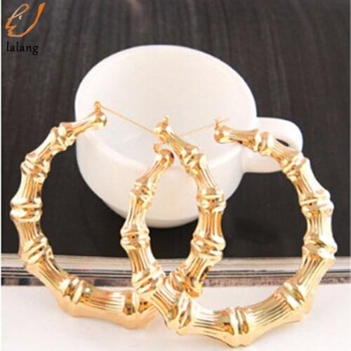 New Limited Acrylic Hiphop Earings Oorbellen Orecchini New Large Bamboo Joint Hoop Earrings Hip-hop Tone Big Circle Hoops 9cm