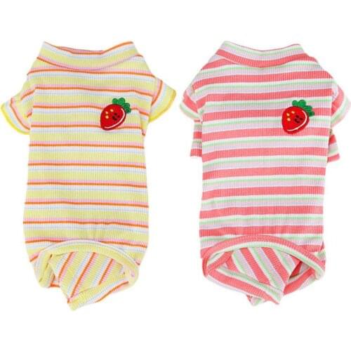Multicolors Pet Clothes Dog Cotton Romper Pajamas Striped Dog Jumpsuits Clothes Puppy Clothing for Dog Rompers Teddy Cat Clothes