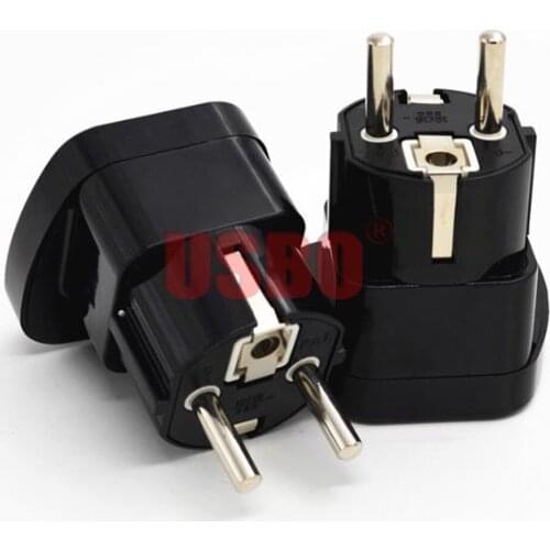 Black White Copper 16A 250V Europe 4.8mm pins travel adaptaor plug Germany French Belgium Korea Russia plug socket convertor
