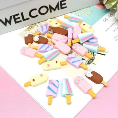 15pcs/lot Ice Cream Flatback Resin Miniatures Toys DIY Crafts Phone Shell Patch Arts Kids Hair Accessories Materials
