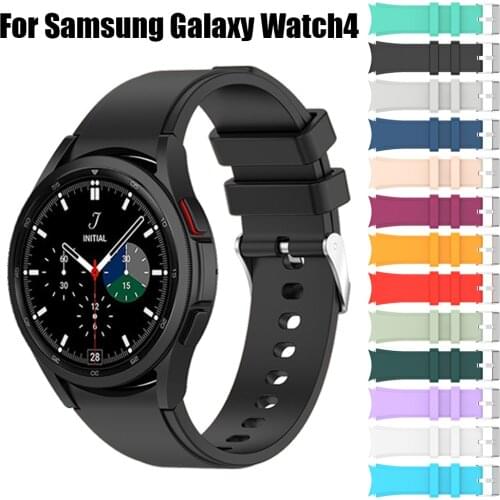 Sports Strap For Samsung Galaxy Watch 4 44mm 42mm / Watch4 Classic 46mm 42mm Replacement Band Curved end Silicone Watchbands