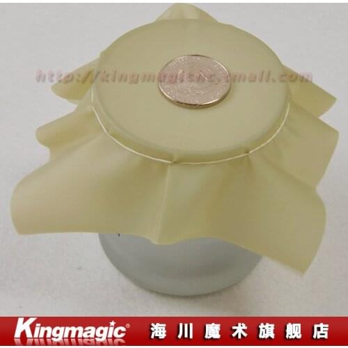 Pena Coin/coin thru rubber sheet into cup/Black Hole/magic tricks/magic props/as seen on tv/novelty items -Free shipping by CPAM