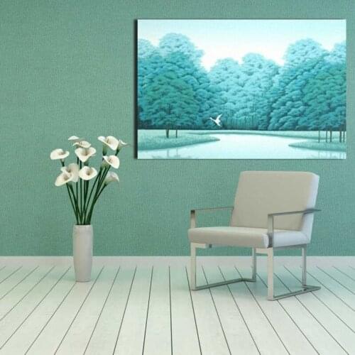 Paint by number art painting by numbers Art landscape poetic riverside small tree lamb creative bedroom decorative painting