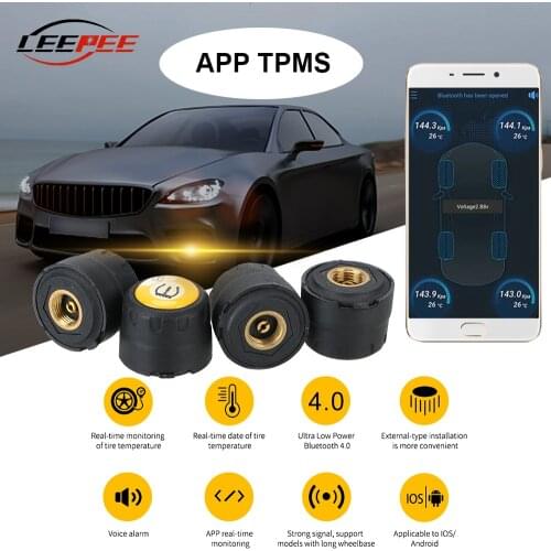 NEW Bluetooth TPMS Sensors Car Tire Pressure Monitoring System Auto Tyre Diagnostic Kit for Android iOS APP Universal Electronic