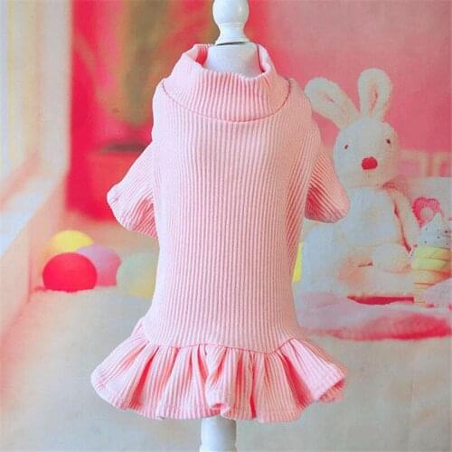 GLORIOUS KEK Dog Dresses for Small Dogs Summer Breathable Candy Color Dog Skirt Knitted Pet Sweatshirt for Female Dogs Chihuahua