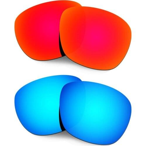 HKUCO For Enduro Sunglasses Polarized Replacement Lenses 2 Pairs Red & Blue