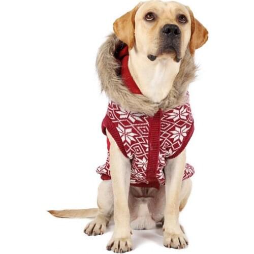 Dog Sweatshirt Snowflake Elk Pattern Keep Warmth Sweat Absorption Adorable Knitted Pet Dogs Cosplay Round Neck Sweater Clothes