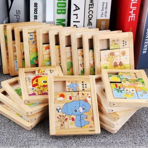 Tetris cartoon puzzle jigsaw puzzle Huarong Road clearance game kindergarten childrens educational toys wooden P82