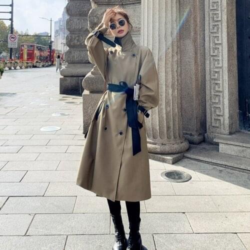 Brand New Women Trench Coat Double-Breasted Long Waterproof Windproof Spring Fall Windbreaker for Lady Duster Coat Female Cloak
