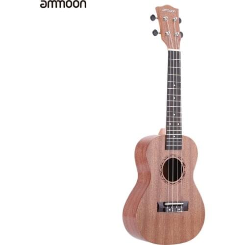 Ammoon 24" Sapele Ukulele 4 Strings Rosewood Fretboard Musical Instrument New Years Day Gift Present