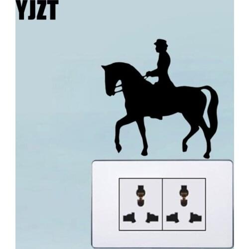 YJZT Horse Riding Pet Animal Wall Art Vinyl Decal Switch Sticker Bedroom Decoration 17SS0207