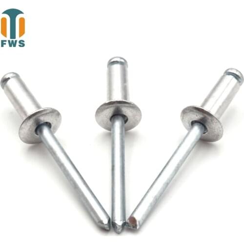 50 PCS DIN EN ISO 15979 GB /T 12618.2 Aluminum M3.2 11-18mm Open End Blind Rivets With Protruding Head For Furniture
