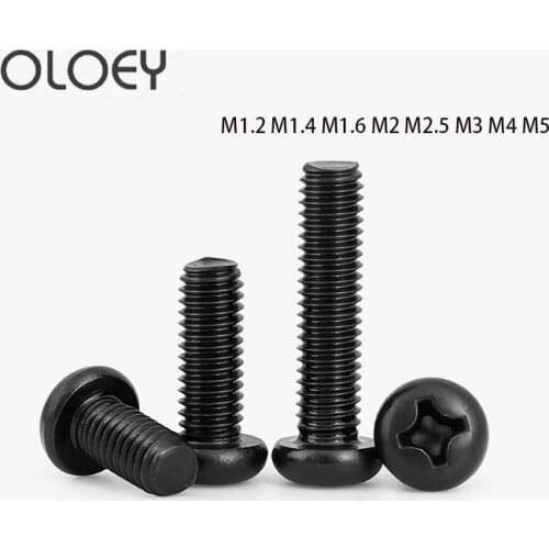Factory Price Good Cross Recessed Pan Head Self-tapping Screw M1.2 M1.4 M1.6 M2 M2.5 M3 M4 M5 Black Carbon Steel Phillips Screw