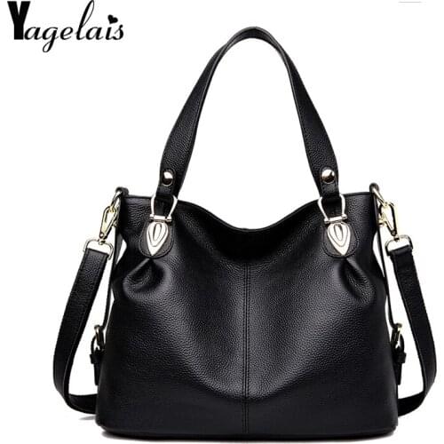 2019 100% Genuine Leather Bag Large Women Leather Handbags Famous Brand Women Messenger Big Ladies Shoulde Genuine Casual