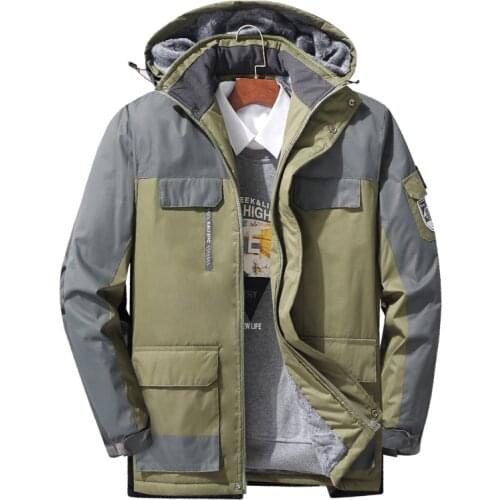 Winter Fleece Military Jackets Men Windproof Waterproof Outwear Parka Mens Windbreaker Warm Raincoat Coat 7XL,8XL, 9XL Overcoat