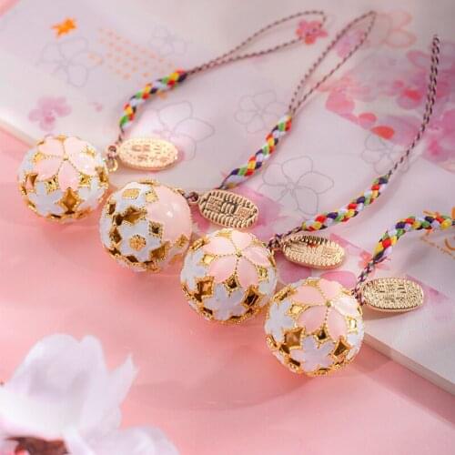 1pcs Japan Kiyomizu Temple Amulet Good Luck Sakura Bell Pendant Keychain Backpack Decor Cosplay Prop Keyring for Women Girl