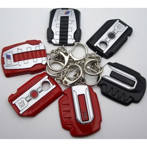 10PCS Zinc alloy RS RACING sport M-Power R-line S-line TFSI Car engine cylinder head Cover keychain keyring