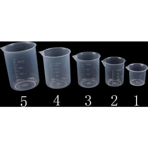 2PCS 25ml/ 50ml/100ml/150ml/250ml Transparent Plastic Bottle Graduated Measuring Cup For Baking Container For Mea
