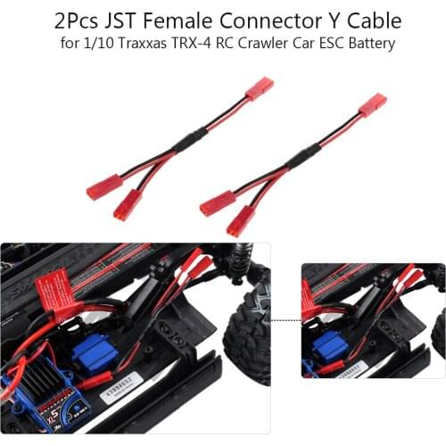 2Pcs JST Female Connector Y Cable for 1/10 Traxxas TRX-4 RC Crawler Car ESC Battery RC Truck Vehicle Parts