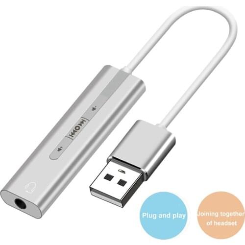 2 in 1 External Sound Card USB to 3.5mm 7.1 Audio Earphone Microphone Adapter 2019NEW