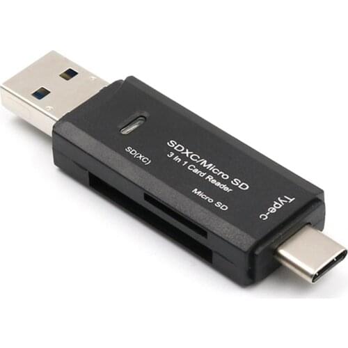 3 In 1 Multifunction Usb 3.1 Card Reader Type C SD Memory Card Reader Adapter For PC Laptop Mobile Phone Tablet Digital Camera