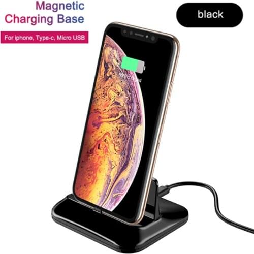 3in1 Magnetic Charging Stand Holder For iphone 8 7 Plus X XS 11 Pro Type-C Micro USB For Samsung Huawei P30 Universal Charger