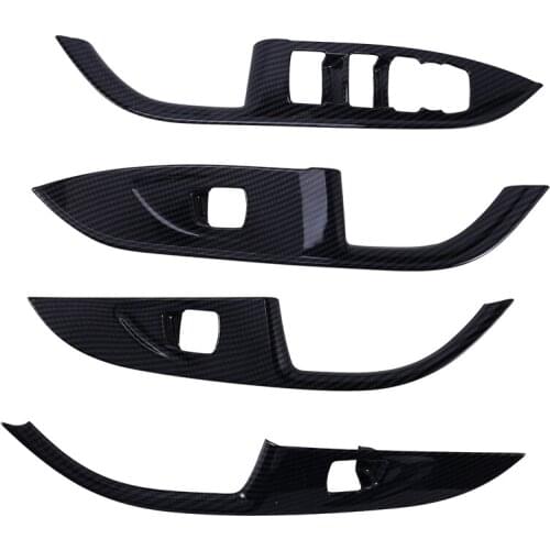 4Pcs Carbon Fiber Car Door Window Switch Cover for Buick Encore S 2020 Door Armrest Window Lift Panel Cover