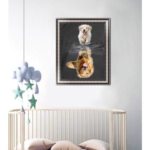 DIY Diamond Painting Cross Stitch Full Square Picture of Rhinestone Kits Embroidery Animals 3d Painting Square Drill Gift